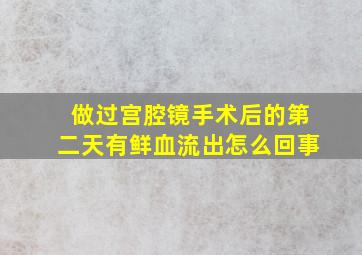 做过宫腔镜手术后的第二天有鲜血流出怎么回事