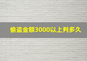 偷盗金额3000以上判多久