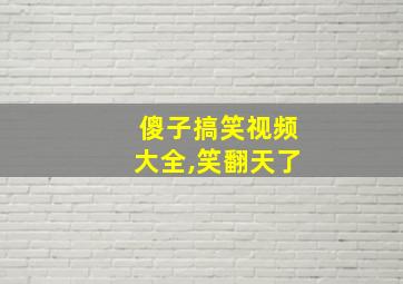 傻子搞笑视频大全,笑翻天了