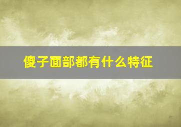 傻子面部都有什么特征