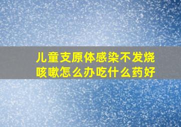 儿童支原体感染不发烧咳嗽怎么办吃什么药好