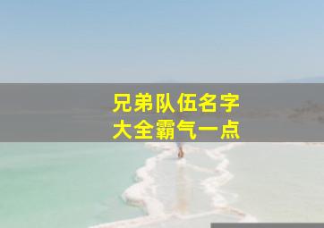 兄弟队伍名字大全霸气一点