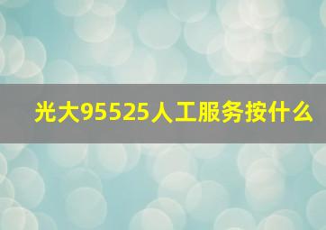 光大95525人工服务按什么