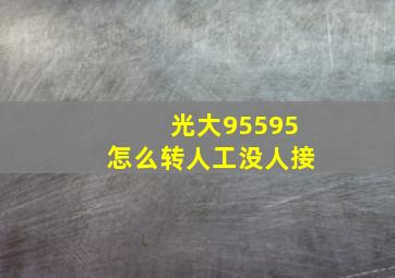 光大95595怎么转人工没人接