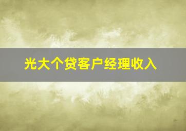 光大个贷客户经理收入