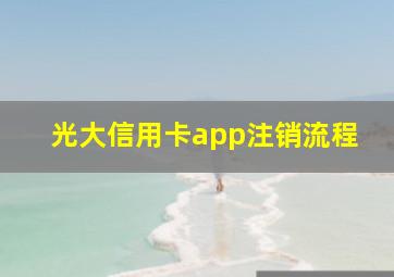 光大信用卡app注销流程