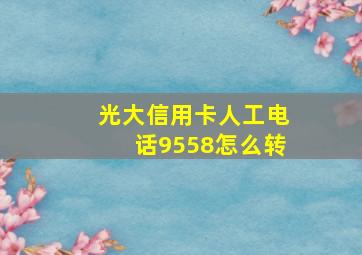 光大信用卡人工电话9558怎么转