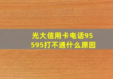 光大信用卡电话95595打不通什么原因