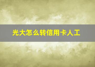 光大怎么转信用卡人工