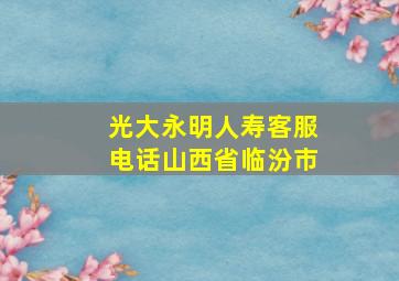 光大永明人寿客服电话山西省临汾市