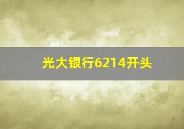 光大银行6214开头