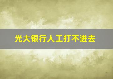 光大银行人工打不进去