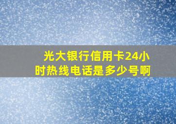 光大银行信用卡24小时热线电话是多少号啊