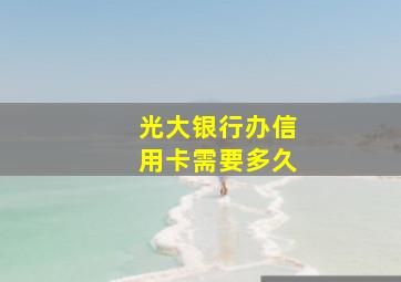 光大银行办信用卡需要多久