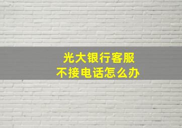 光大银行客服不接电话怎么办