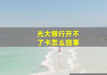 光大银行开不了卡怎么回事