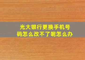 光大银行更换手机号码怎么改不了呢怎么办