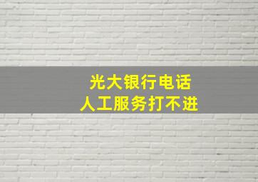 光大银行电话人工服务打不进