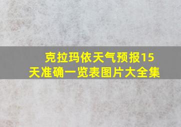 克拉玛依天气预报15天准确一览表图片大全集