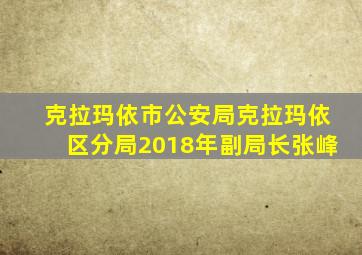 克拉玛依市公安局克拉玛依区分局2018年副局长张峰