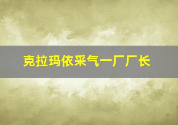 克拉玛依采气一厂厂长