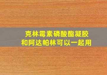 克林霉素磷酸酯凝胶和阿达帕林可以一起用