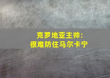 克罗地亚主帅:很难防住马尔卡宁