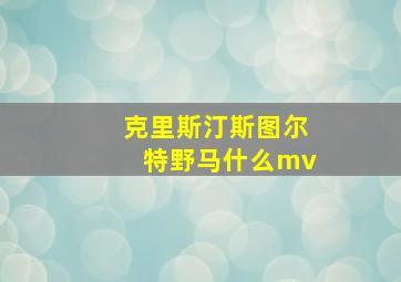 克里斯汀斯图尔特野马什么mv