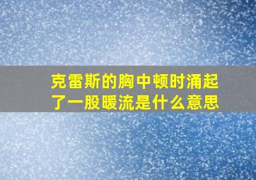 克雷斯的胸中顿时涌起了一股暖流是什么意思