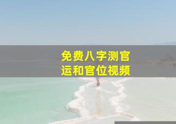 免费八字测官运和官位视频