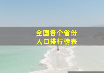 全国各个省份人口排行榜表