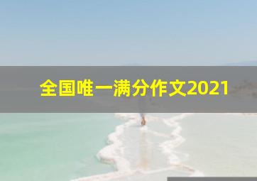 全国唯一满分作文2021