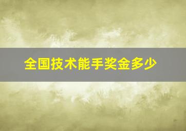 全国技术能手奖金多少