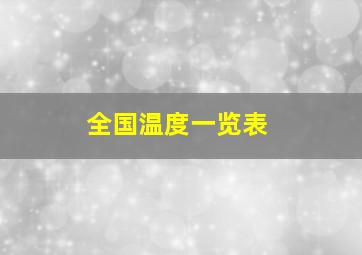 全国温度一览表