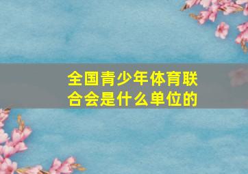 全国青少年体育联合会是什么单位的