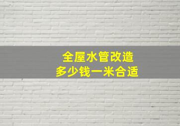 全屋水管改造多少钱一米合适