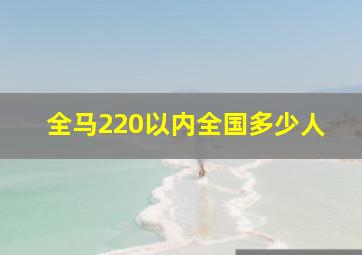 全马220以内全国多少人