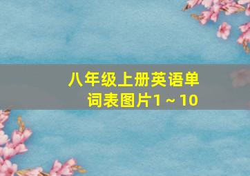 八年级上册英语单词表图片1～10