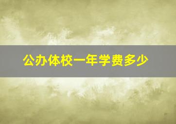 公办体校一年学费多少