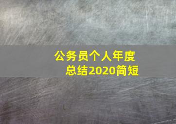 公务员个人年度总结2020简短