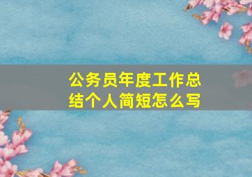 公务员年度工作总结个人简短怎么写