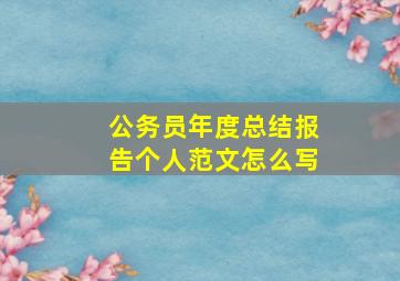 公务员年度总结报告个人范文怎么写