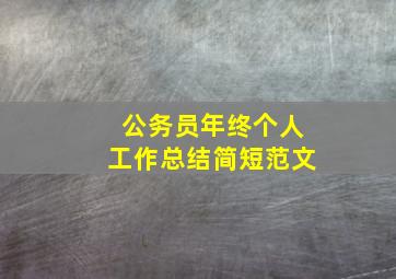 公务员年终个人工作总结简短范文