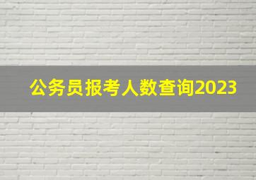 公务员报考人数查询2023