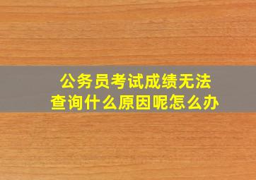 公务员考试成绩无法查询什么原因呢怎么办