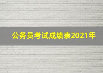 公务员考试成绩表2021年