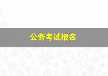 公务考试报名