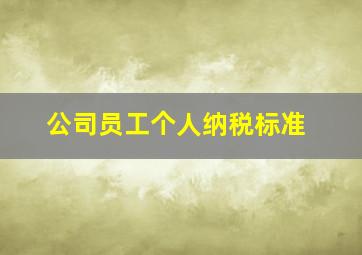 公司员工个人纳税标准