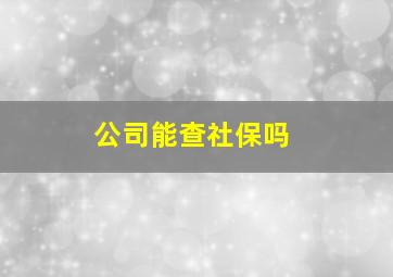 公司能查社保吗