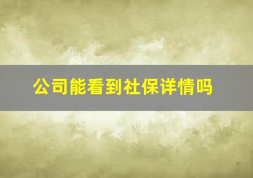 公司能看到社保详情吗